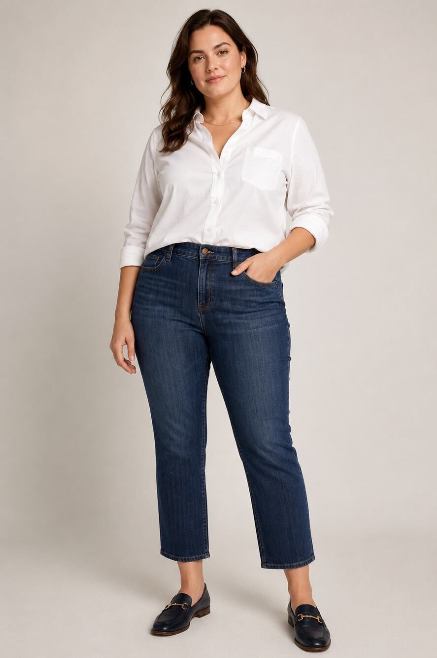 J.Crew Matchstick Jeans 33R Straight Leg Crop Stretch‎ Denim Classic